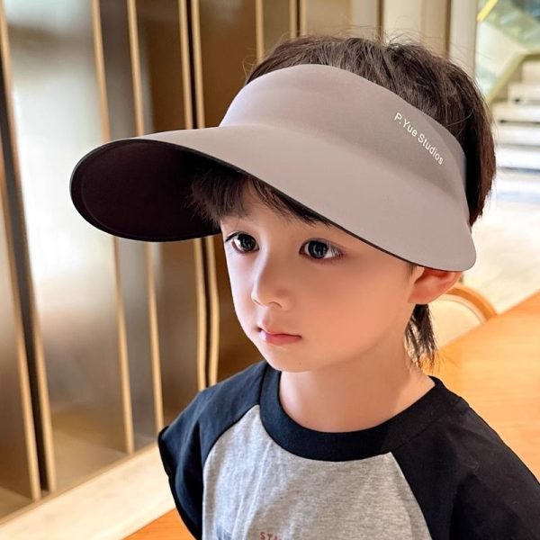 Children's seamless sun hat, parent-child style, empty top hat, girls' summer UV resistant outdoor sun hat, lightweight - 图片 2