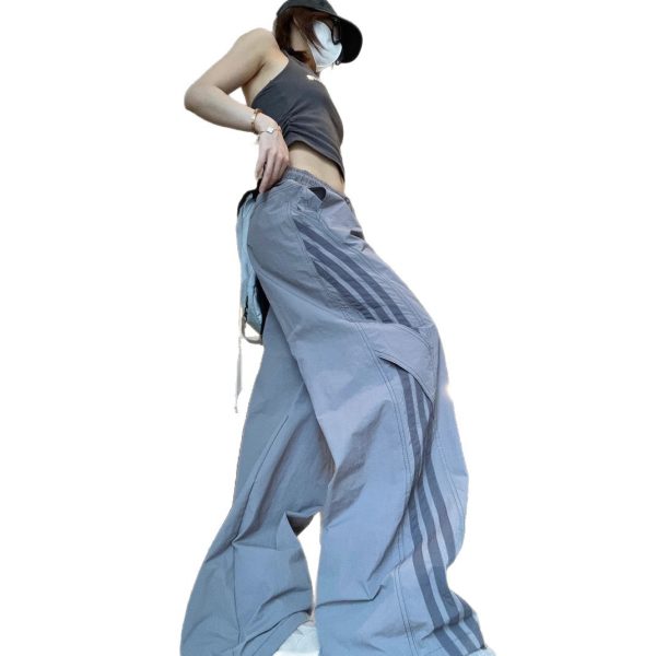 Quick-drying casual sports cargo pants for men and women Summer thin American vintage black jazz dance pants - 图片 5