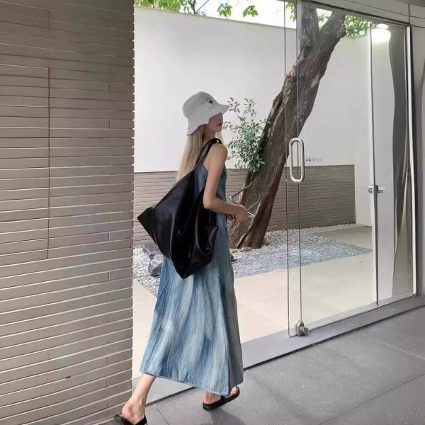 2025フレンチ染めキャミソールワンピース女性夏のゆったりとした気だるい風三亜海辺リゾートビーチのロングスカート - 图片 3