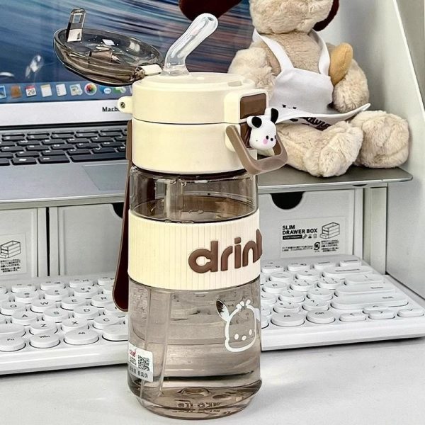 夏のコップ学生用ストロー携帯大容量プラスチック落下防止女子高容貌値通学専用シンプルキッズ - 图片 2