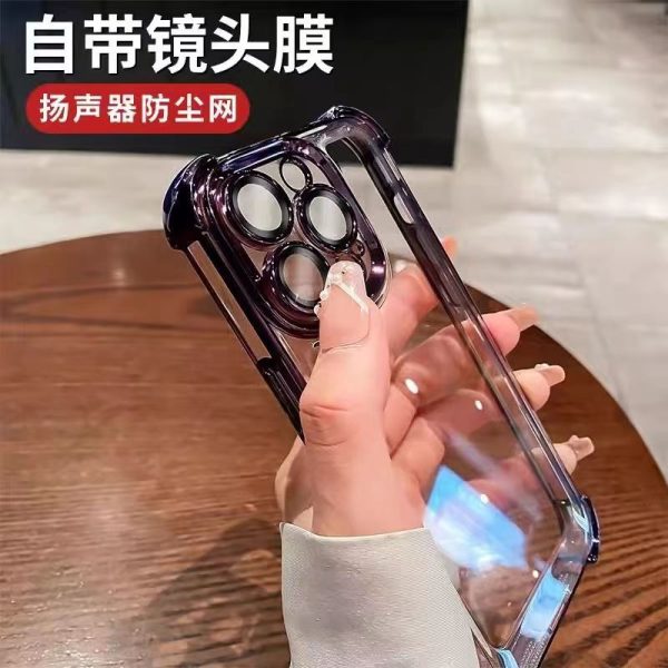 iPhone 17四角エアバッグ落下防止携帯ケースアップル16 PROMAX透明レンズフィルム15シースX対応 - 图片 4