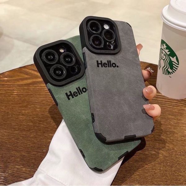 hello簡約英語はiPhone 16 Proアップルの携帯ケースに適用され、汚れに強い全包毛皮防止ソフトケース - 图片 2