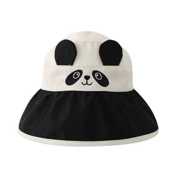 Summer children's empty top sun hat, cute girls' UV resistant sun hat, foldable large brim fisherman hat - 图片 5